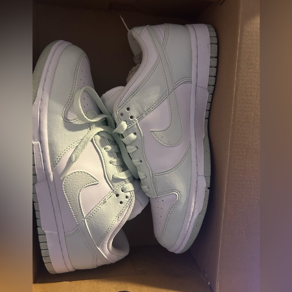 Nike Dunk Low, next nature. Mint green. Women’s size 8. Brand new.